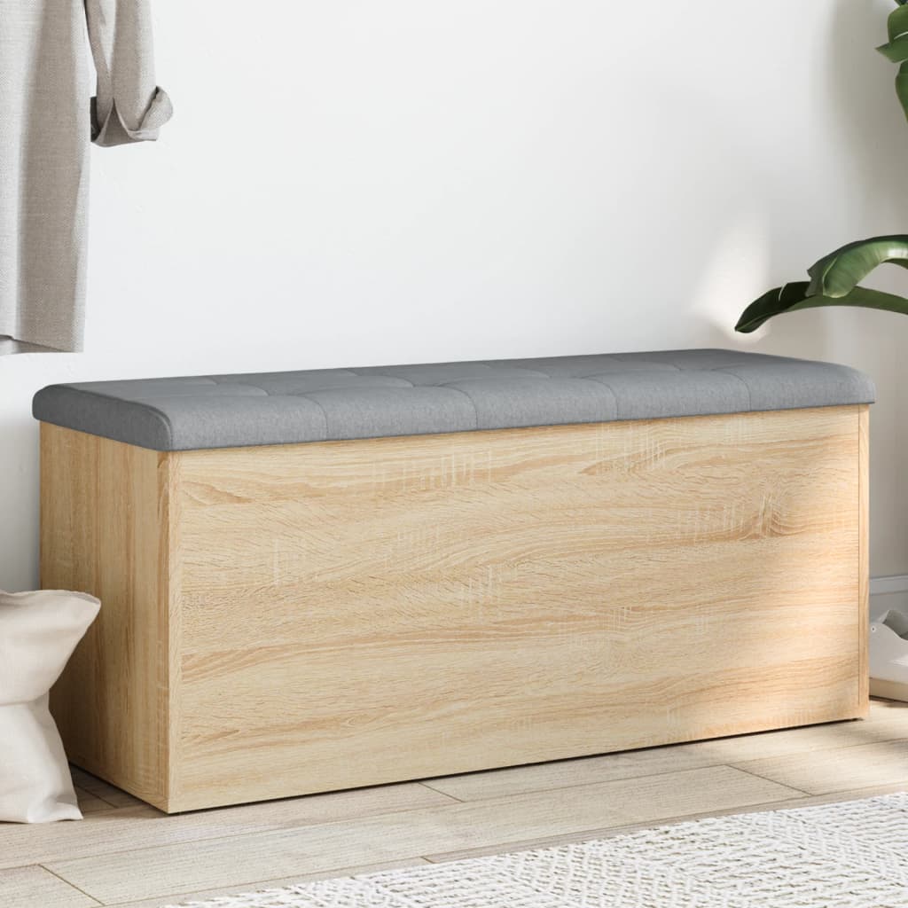 Banc de rangement Chêne Sonoma 102x42x45 cm Bois d'ingénierie - XIOS