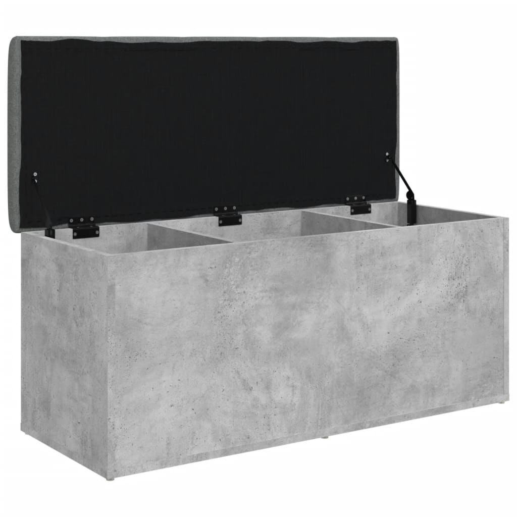 Banc de rangement gris béton 102x42x45 cm bois d'ingénierie - XIOS