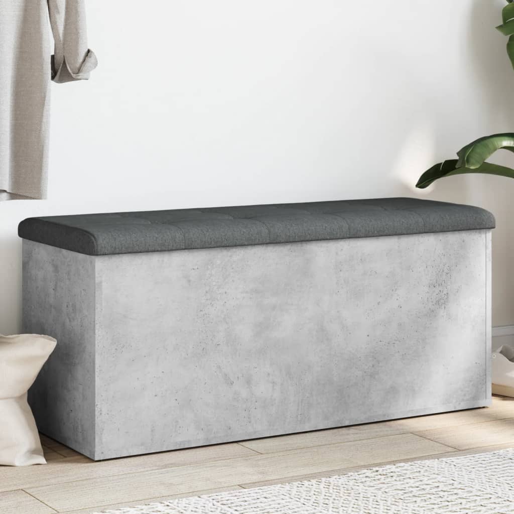 Banc de rangement gris béton 102x42x45 cm bois d'ingénierie - XIOS