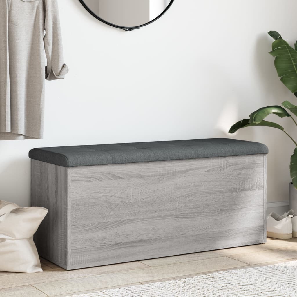 Banc de rangement sonoma gris 102x42x45 cm bois d'ingénierie - XIOS