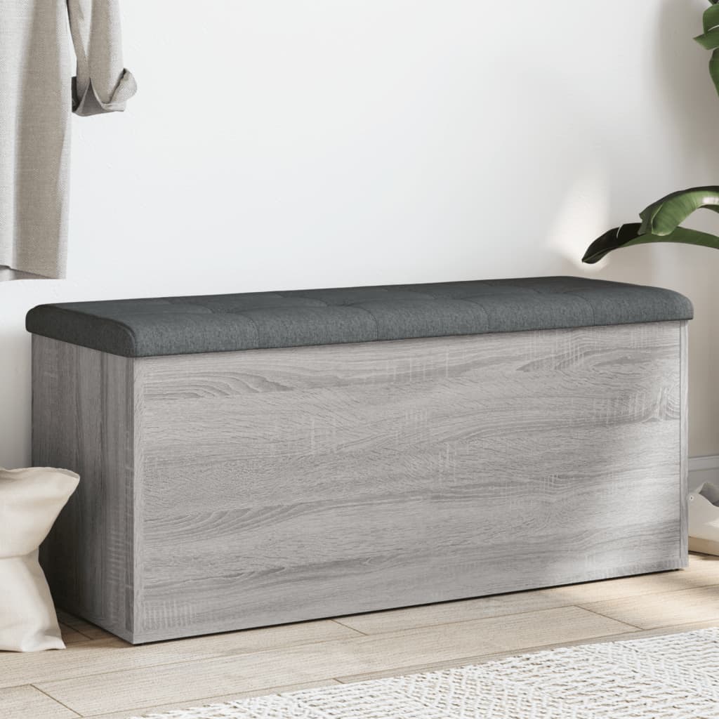 Banc de rangement sonoma gris 102x42x45 cm bois d'ingénierie - XIOS