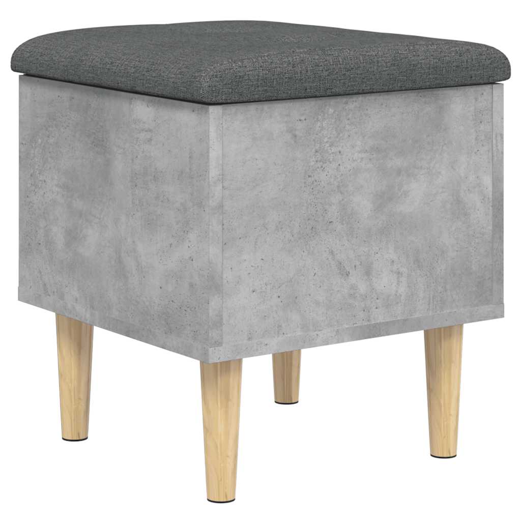 Banc de rangement gris béton 42x42x46 cm bois d'ingénierie - XIOS