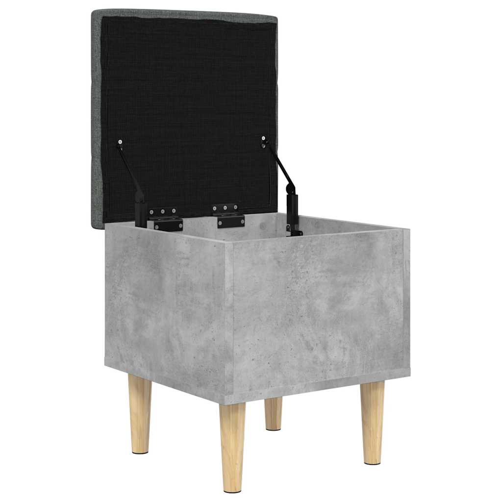 Banc de rangement gris béton 42x42x46 cm bois d'ingénierie - XIOS