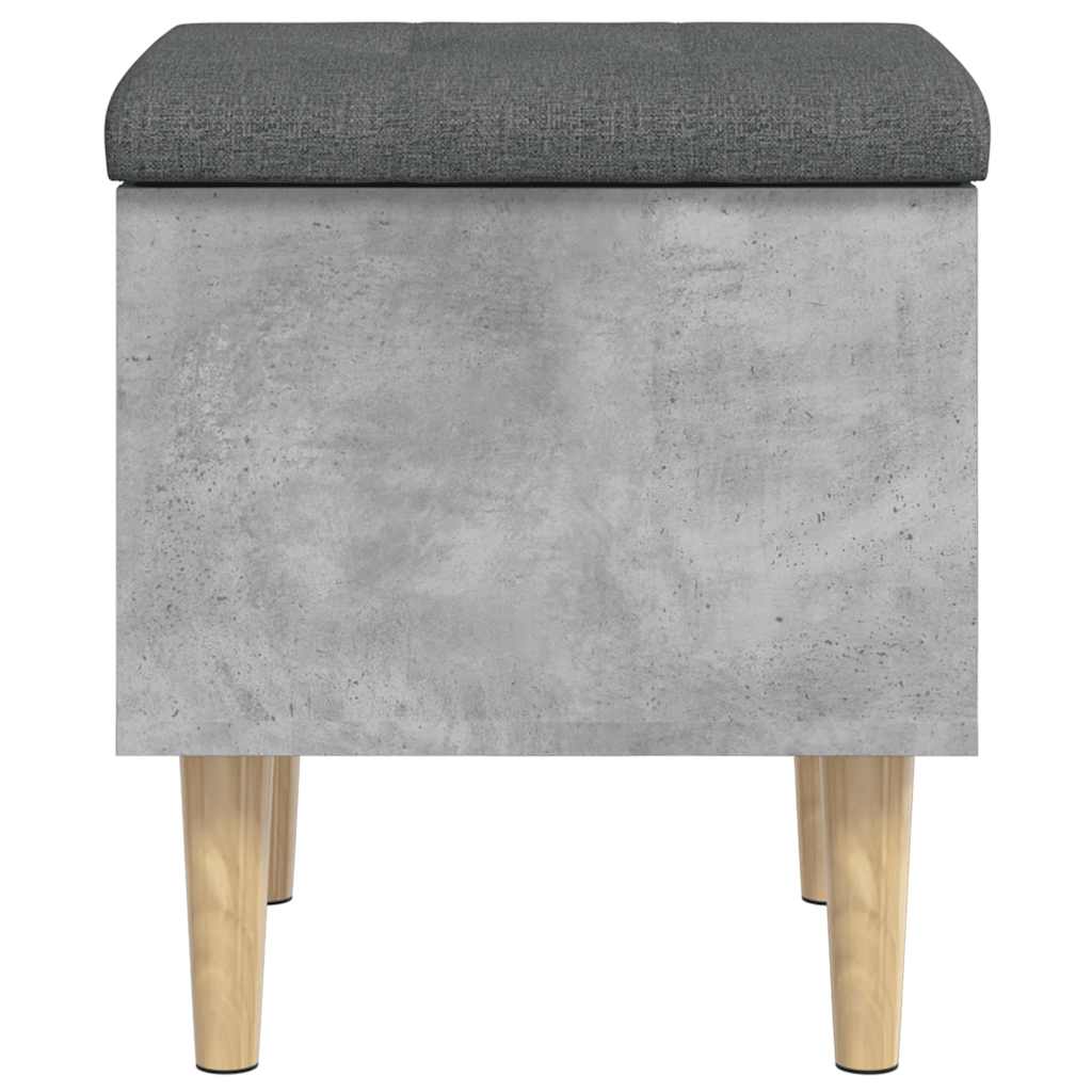 Banc de rangement gris béton 42x42x46 cm bois d'ingénierie - XIOS