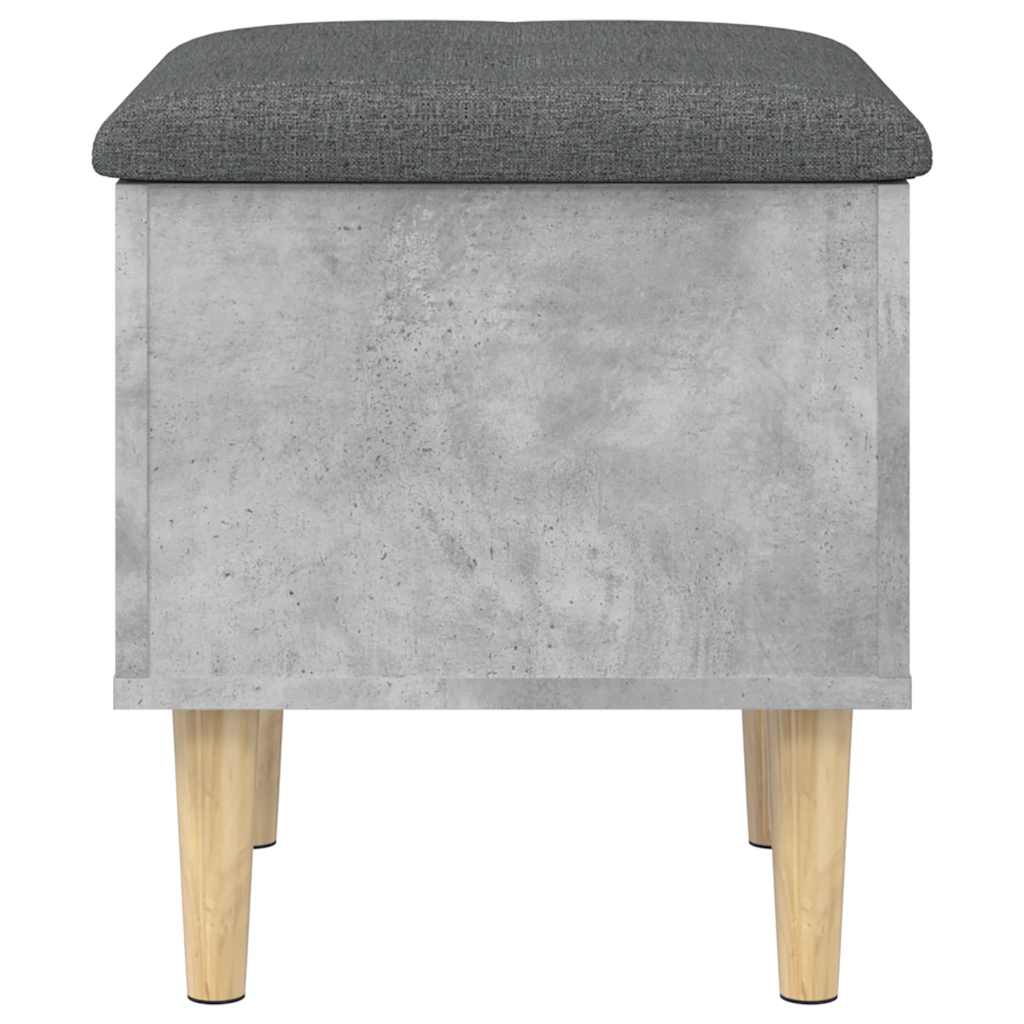 Banc de rangement gris béton 42x42x46 cm bois d'ingénierie - XIOS