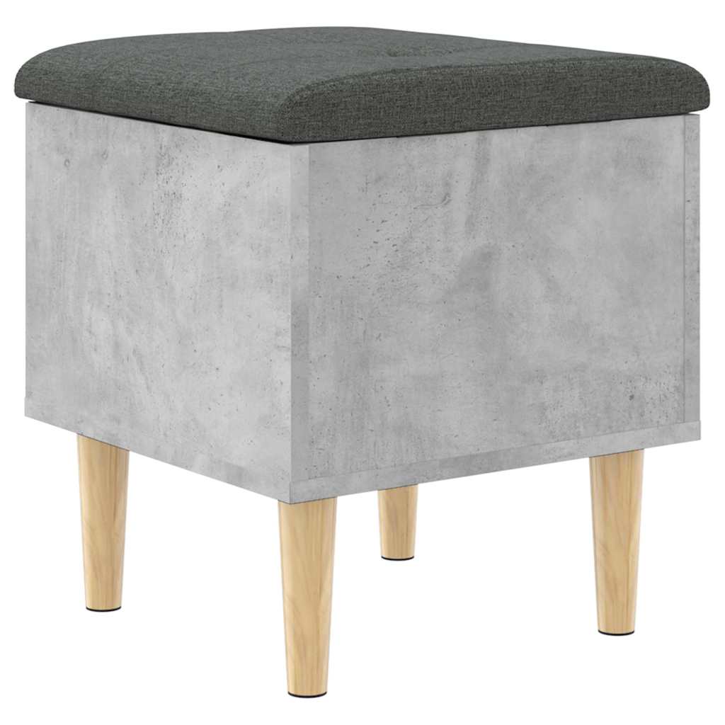 Banc de rangement gris béton 42x42x46 cm bois d'ingénierie - XIOS