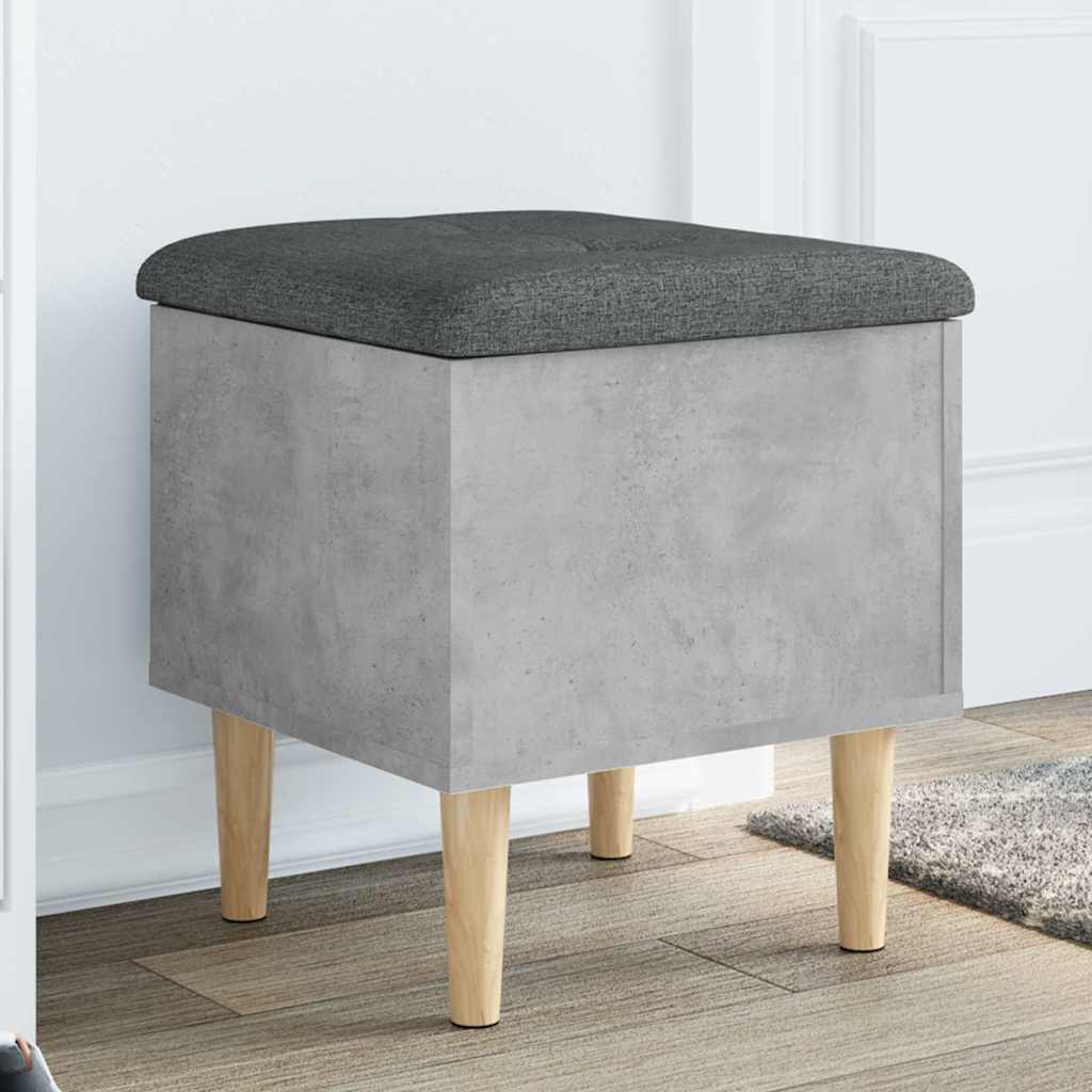 Banc de rangement gris béton 42x42x46 cm bois d'ingénierie - XIOS