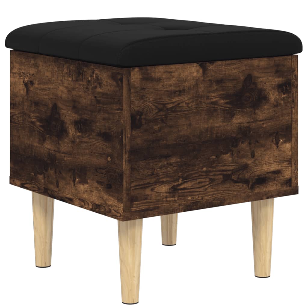 Banc de rangement chêne fumé 42x42x46 cm bois d'ingénierie - XIOS