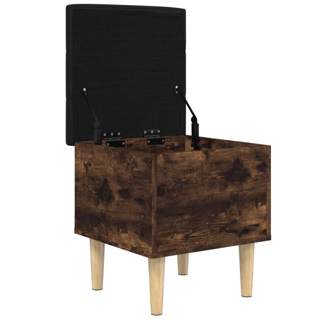 Banc de rangement chêne fumé 42x42x46 cm bois d'ingénierie - XIOS