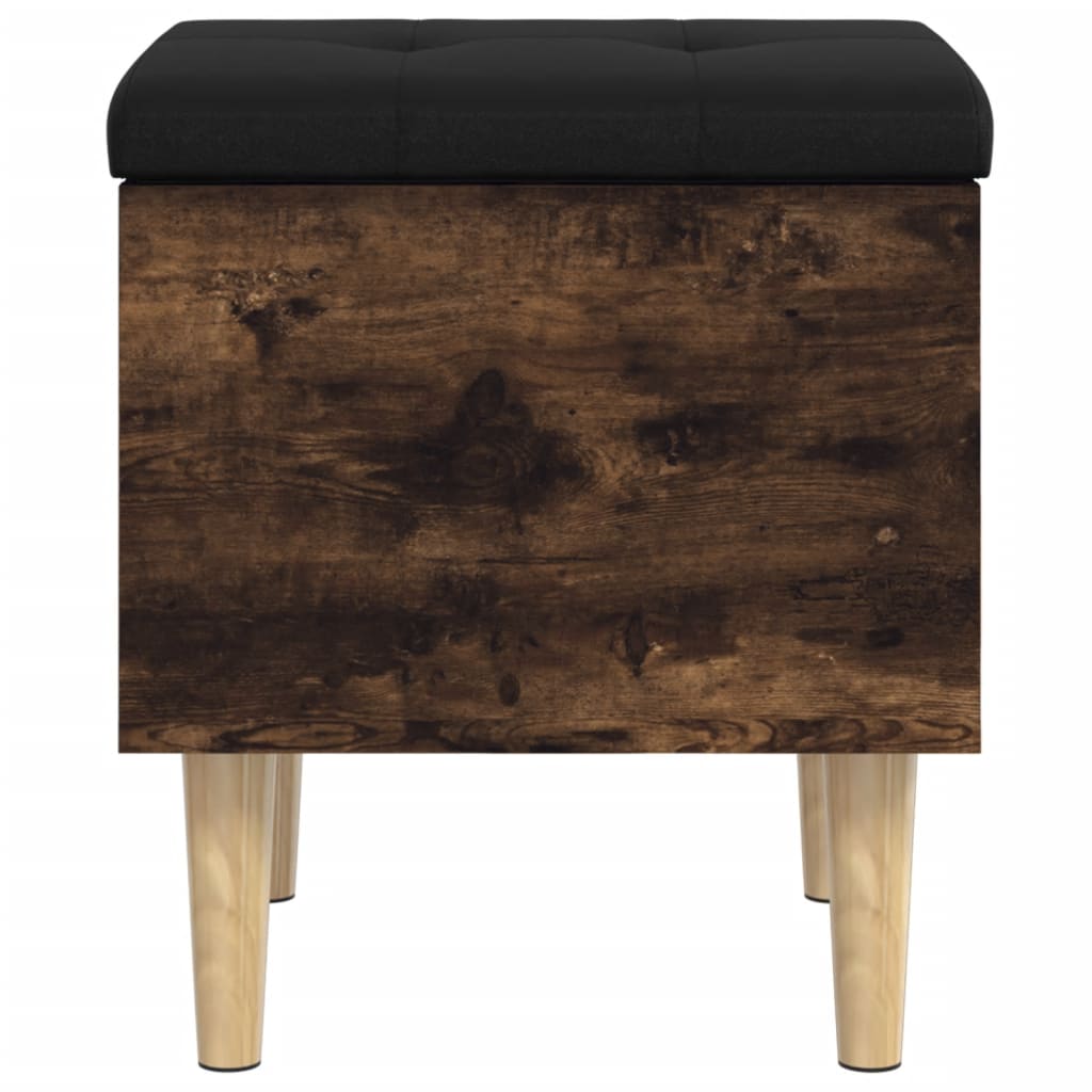 Banc de rangement chêne fumé 42x42x46 cm bois d'ingénierie - XIOS