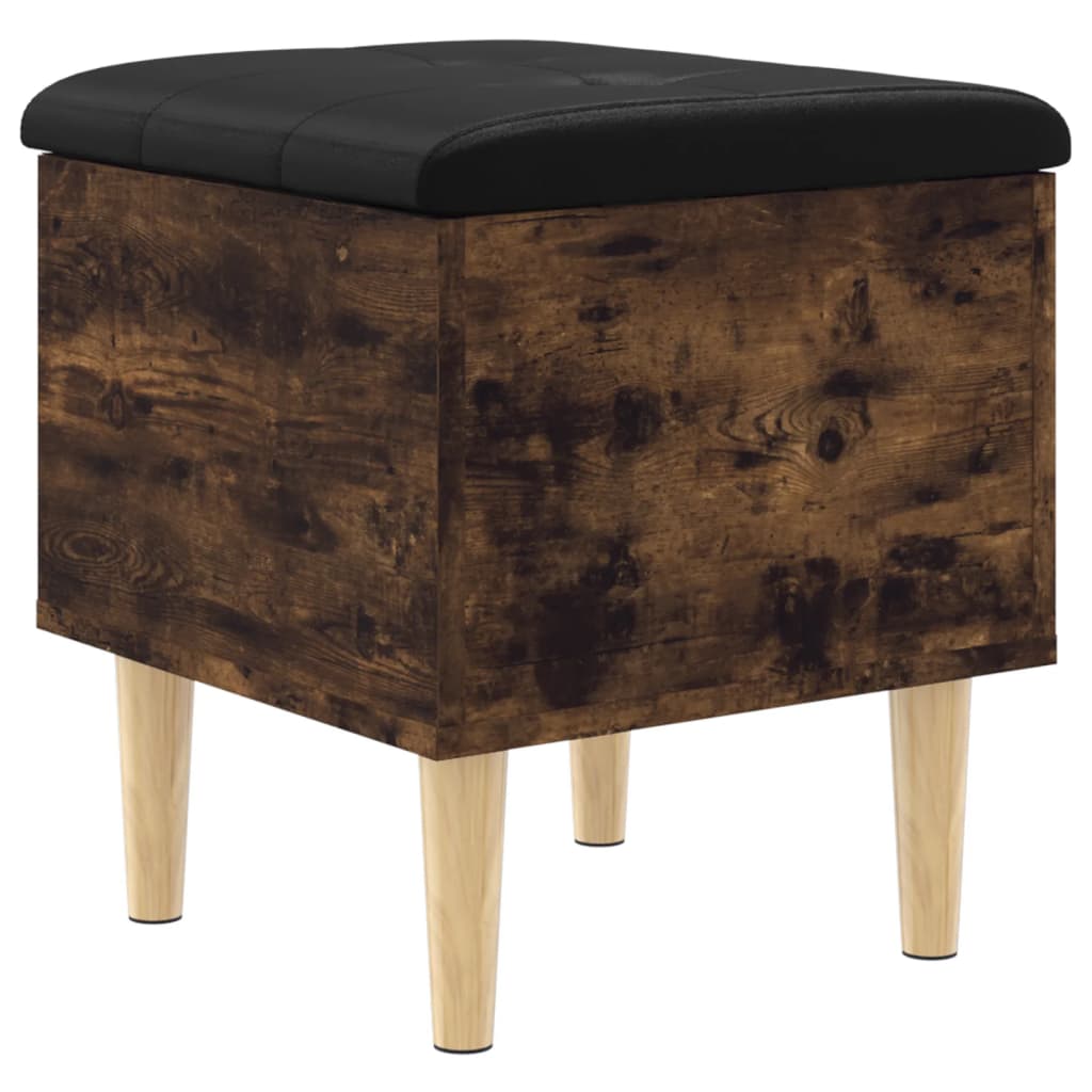 Banc de rangement chêne fumé 42x42x46 cm bois d'ingénierie - XIOS