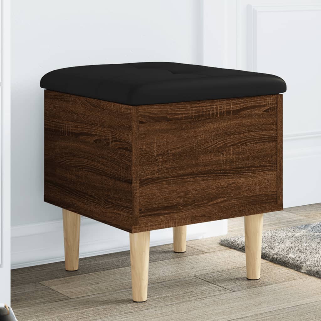 Banc de rangement chêne marron 42x42x46 cm bois d'ingénierie - XIOS
