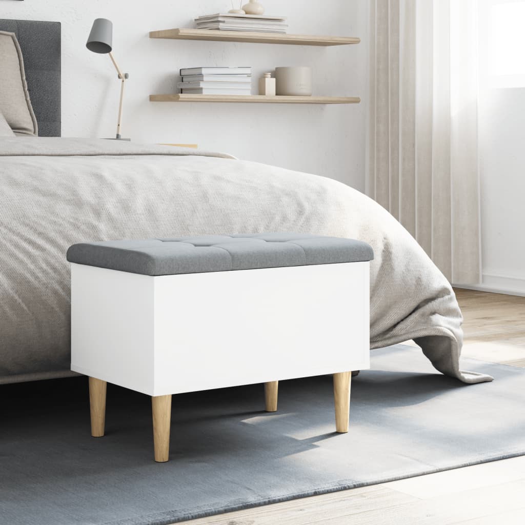 Banc de rangement blanc 62x42x46 cm bois d'ingénierie - XIOS