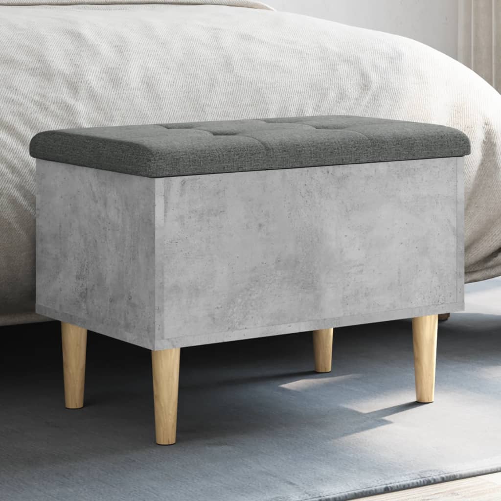 Banc de rangement gris béton 62x42x46 cm bois d'ingénierie - XIOS