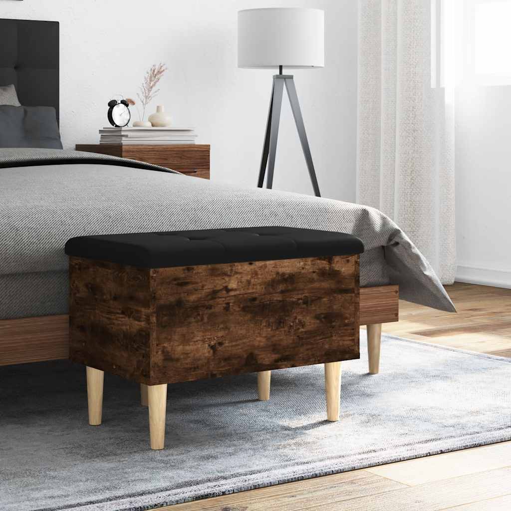 Banc de rangement chêne fumé 62x42x46 cm bois d'ingénierie - XIOS