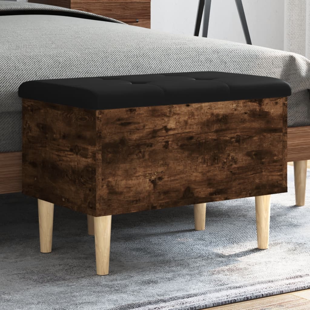 Banc de rangement chêne fumé 62x42x46 cm bois d'ingénierie - XIOS