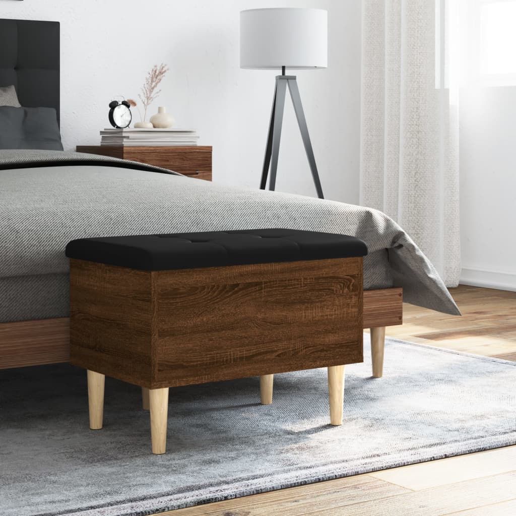 Banc de rangement chêne marron 62x42x46 cm bois d'ingénierie - XIOS