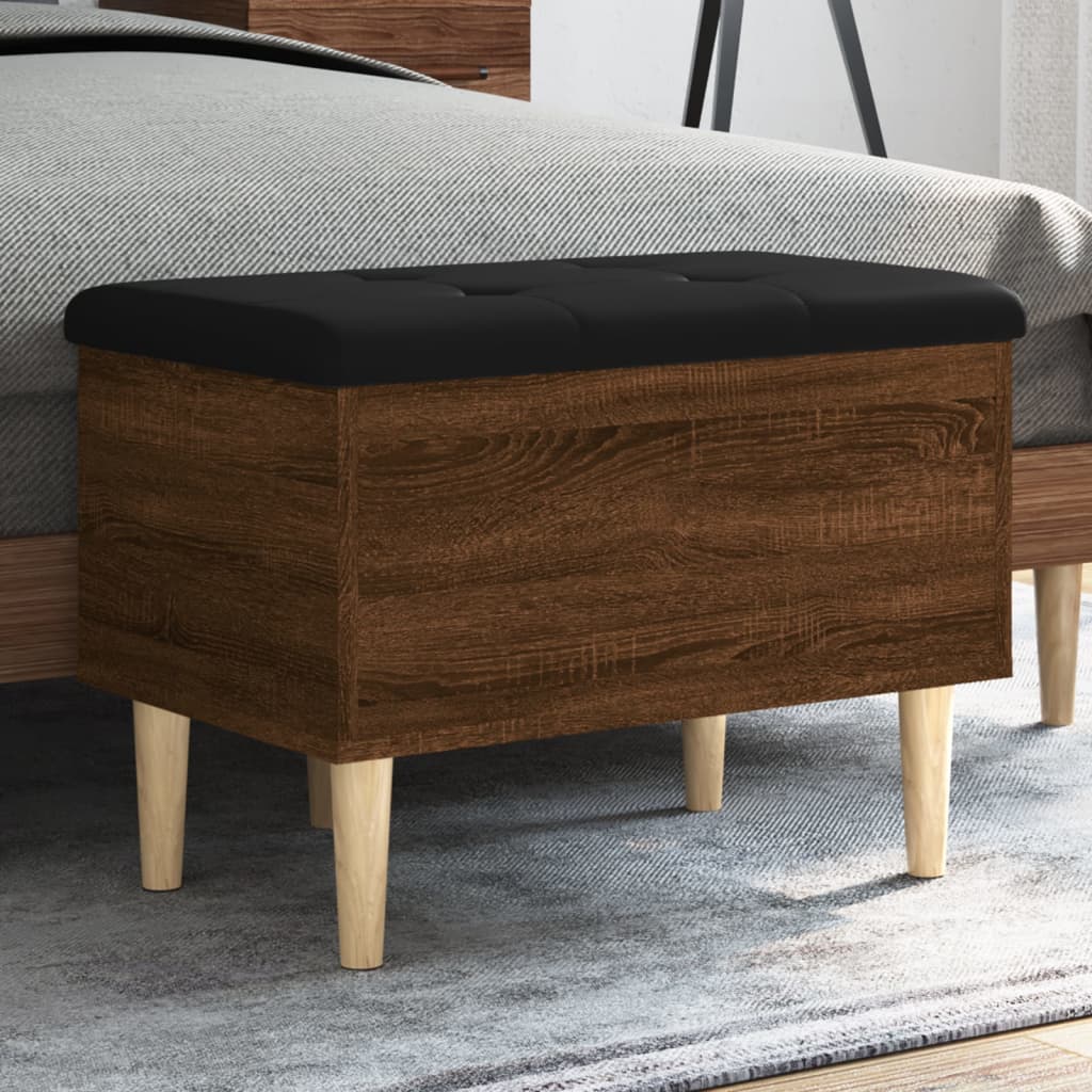 Banc de rangement chêne marron 62x42x46 cm bois d'ingénierie - XIOS