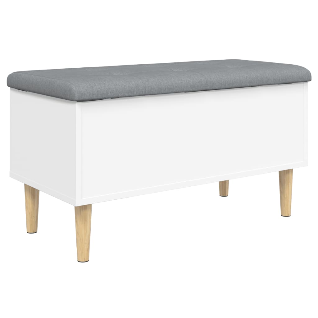 Banc de rangement blanc 82x42x46 cm bois d'ingénierie - XIOS
