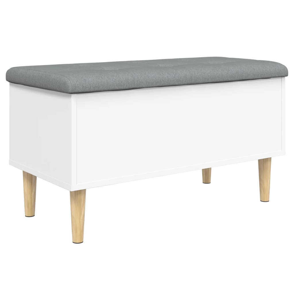 Banc de rangement blanc 82x42x46 cm bois d'ingénierie - XIOS