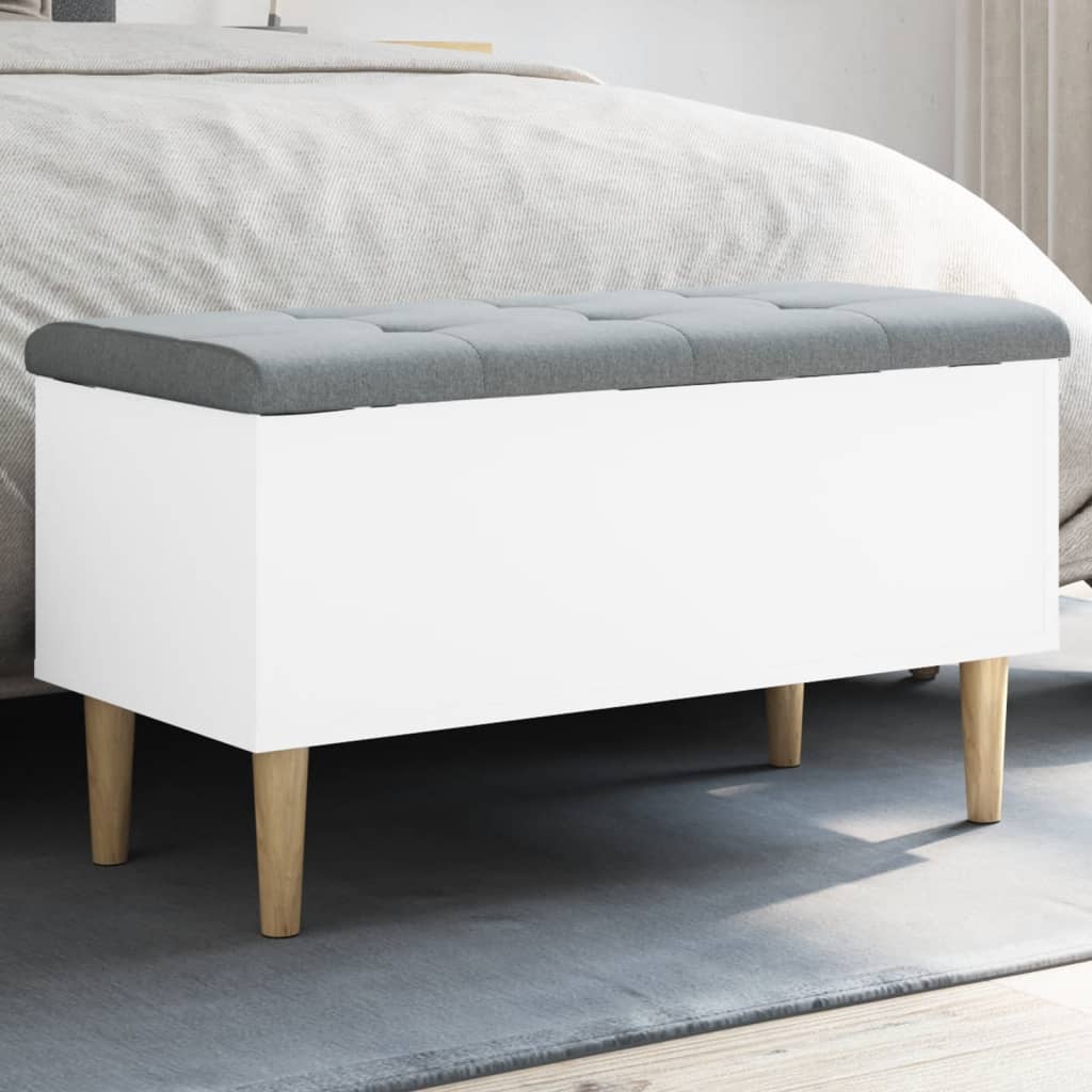 Banc de rangement blanc 82x42x46 cm bois d'ingénierie - XIOS