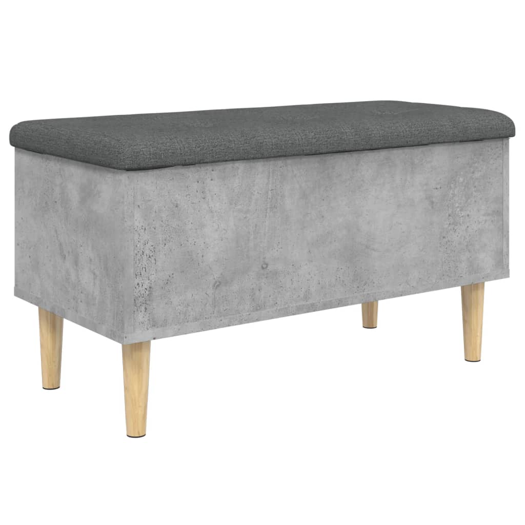Banc de rangement gris béton 82x42x46 cm bois d'ingénierie - XIOS