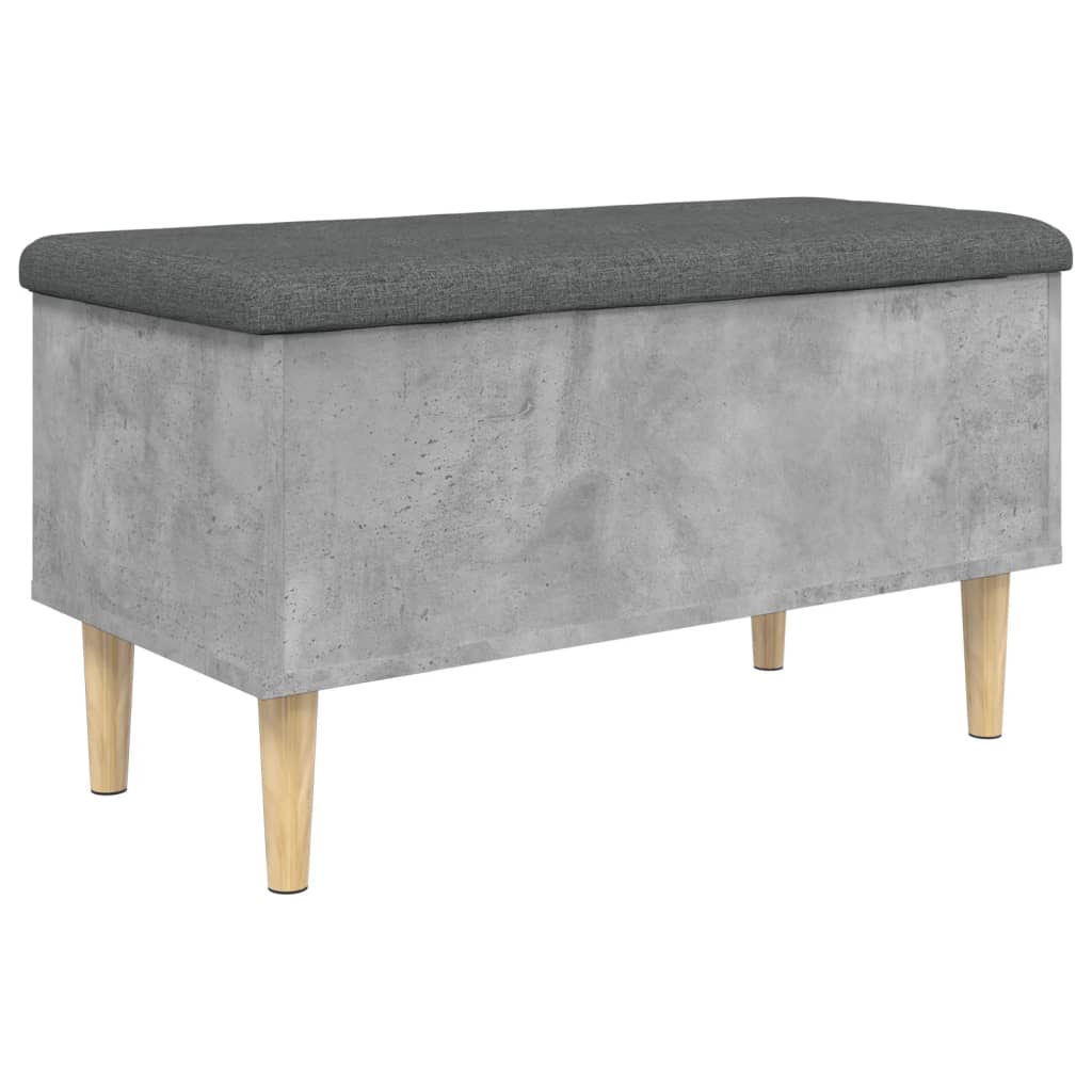 Banc de rangement gris béton 82x42x46 cm bois d'ingénierie - XIOS