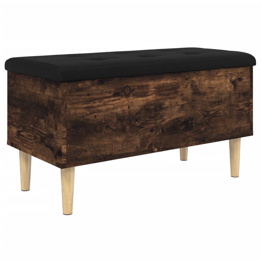 Banc de rangement chêne fumé 82x42x46 cm bois d'ingénierie - XIOS