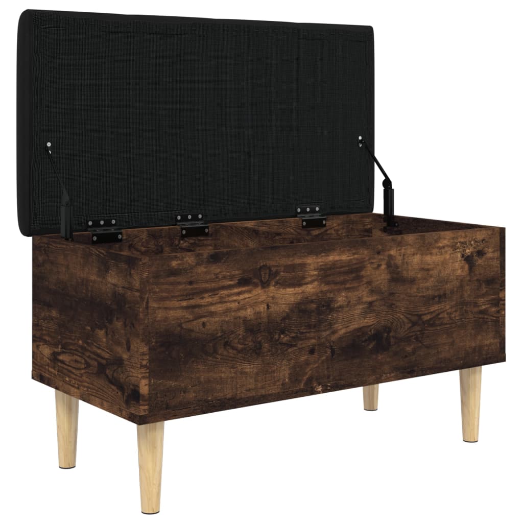 Banc de rangement chêne fumé 82x42x46 cm bois d'ingénierie - XIOS