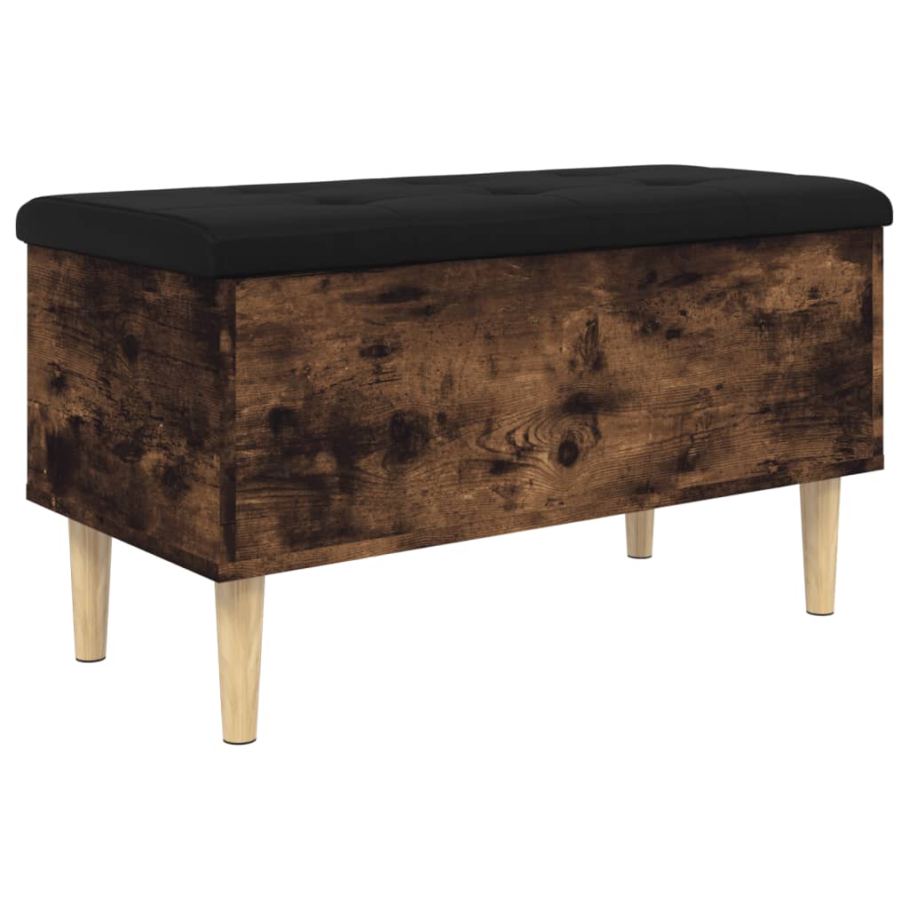 Banc de rangement chêne fumé 82x42x46 cm bois d'ingénierie - XIOS