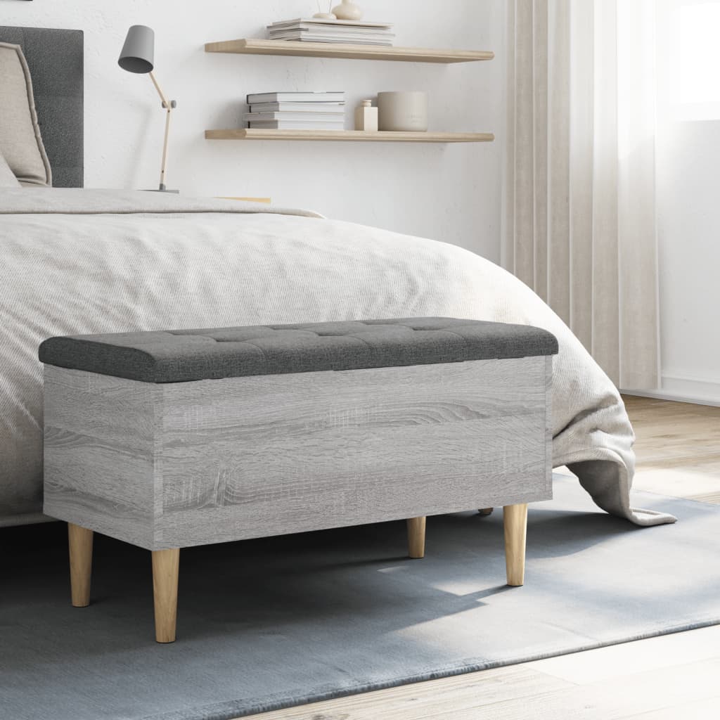 Banc de rangement sonoma gris 82x42x46 cm bois d'ingénierie - XIOS