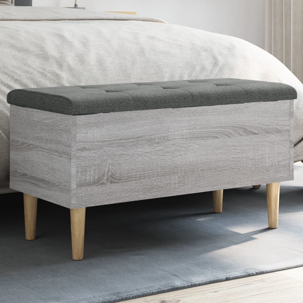 Banc de rangement sonoma gris 82x42x46 cm bois d'ingénierie - XIOS