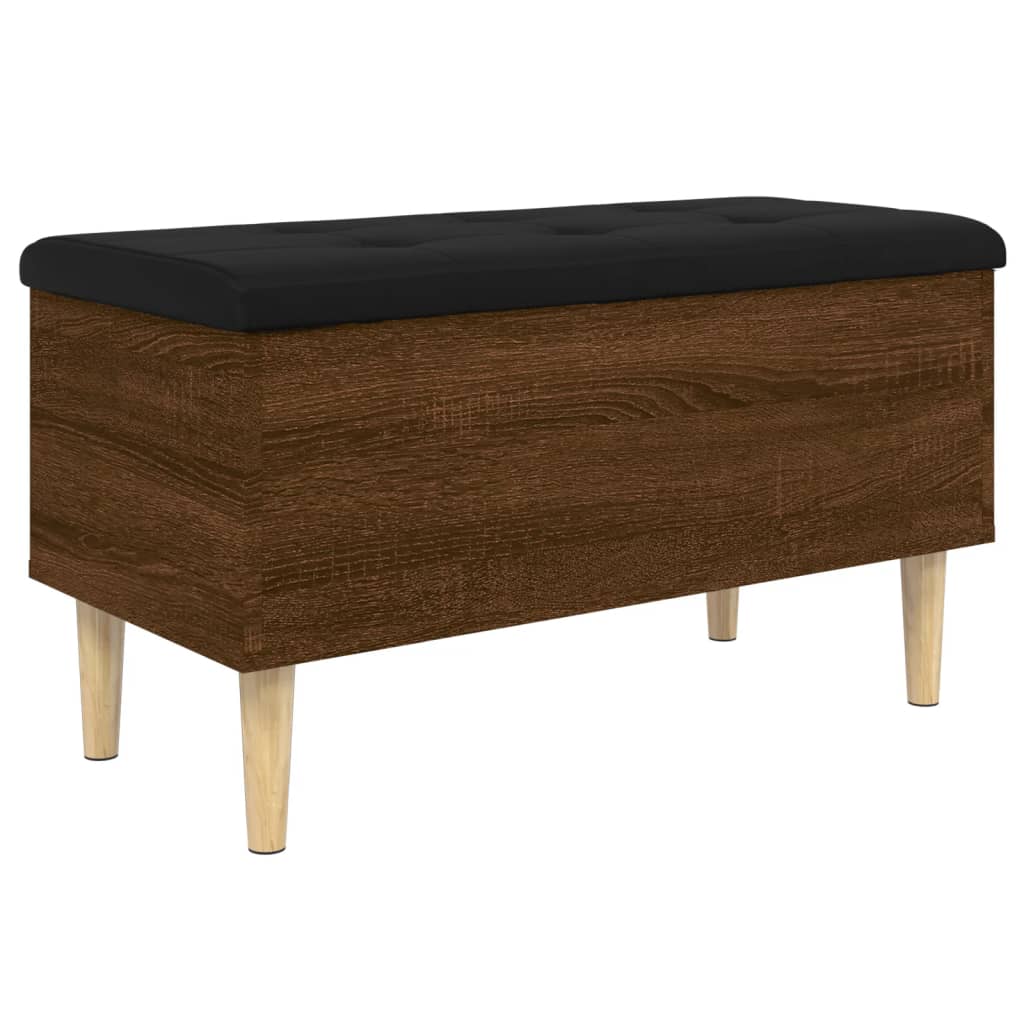 Banc de rangement chêne marron 82x42x46 cm bois d'ingénierie - XIOS