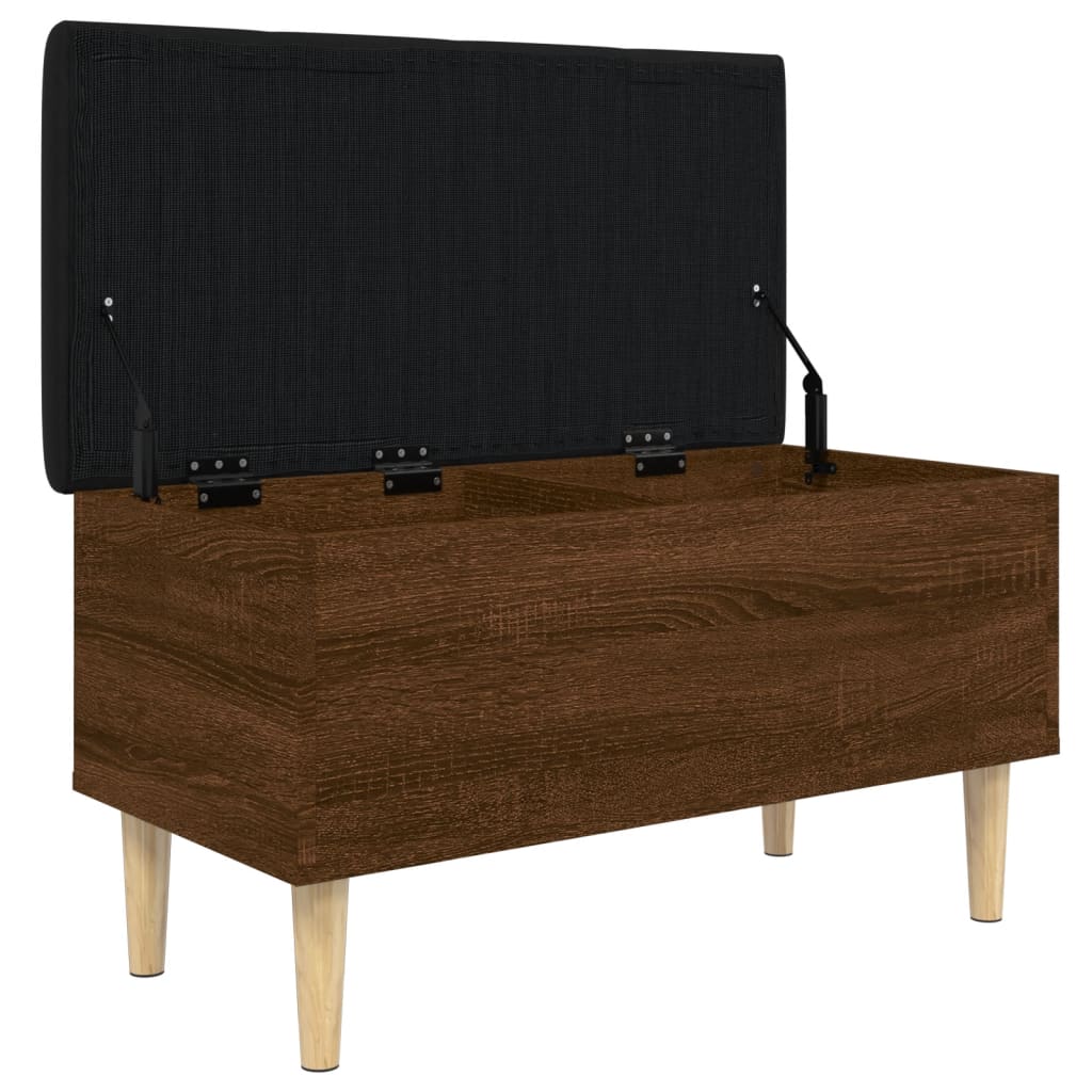 Banc de rangement chêne marron 82x42x46 cm bois d'ingénierie - XIOS
