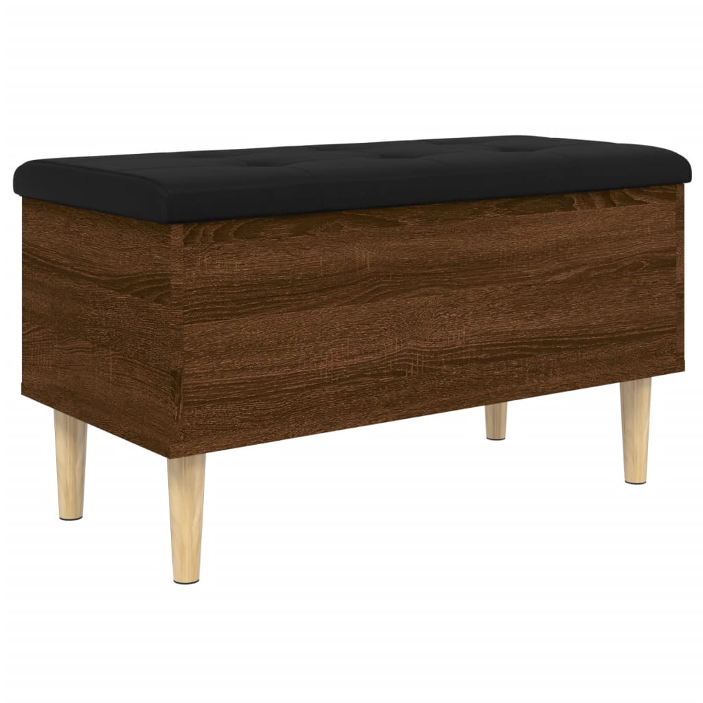 Banc de rangement chêne marron 82x42x46 cm bois d'ingénierie - XIOS