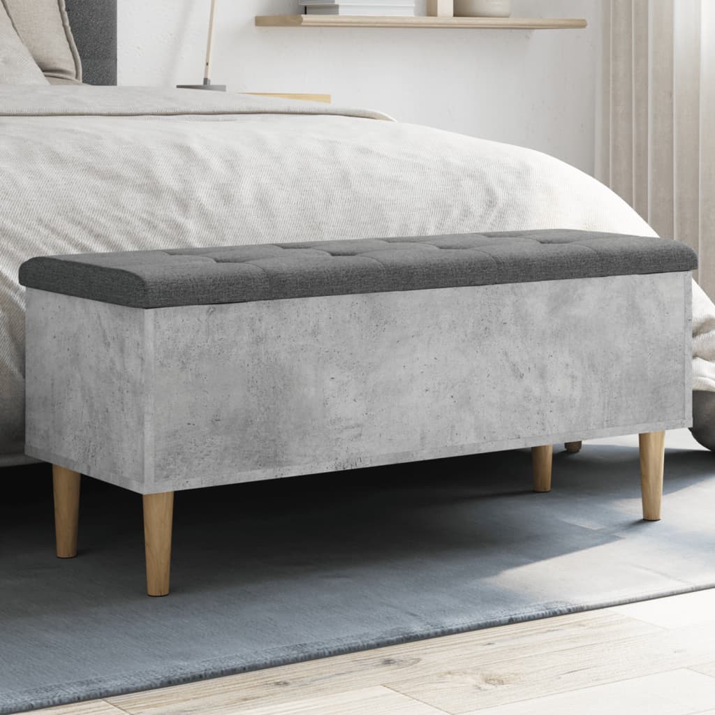 Banc de rangement gris béton 102x42x46 cm bois d'ingénierie - XIOS