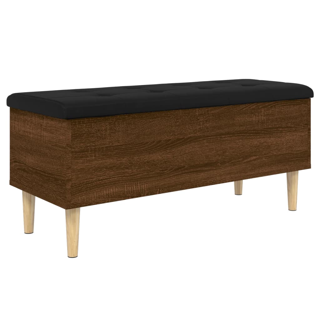 Banc de rangement chêne marron 102x42x46 cm bois d'ingénierie - XIOS