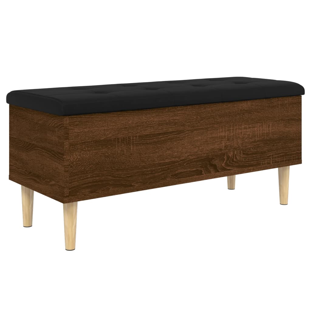 Banc de rangement chêne marron 102x42x46 cm bois d'ingénierie - XIOS