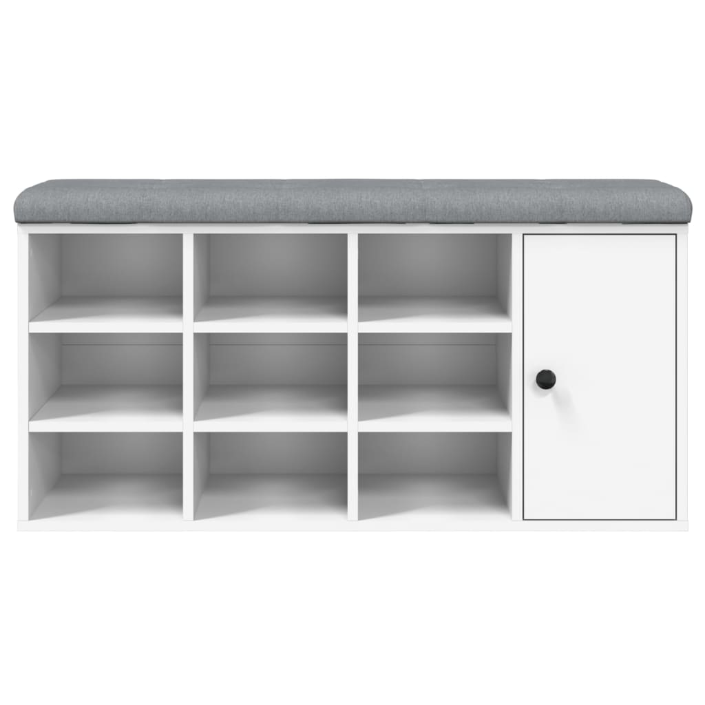 Banc à chaussures blanc 102x32x50 cm bois d'ingénierie - XIOS