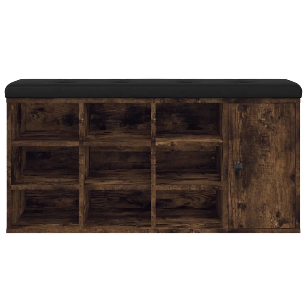 Banc à chaussures chêne fumé 102x32x50 cm bois d'ingénierie - XIOS