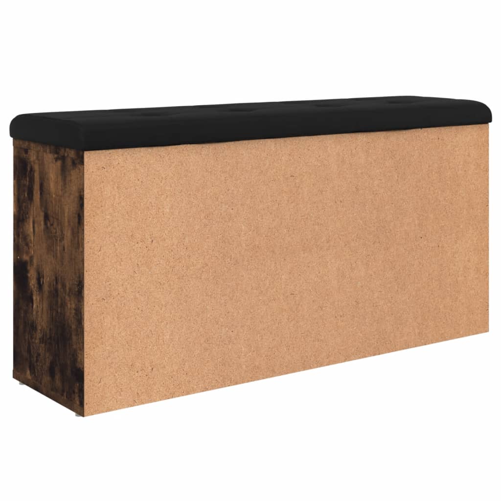 Banc à chaussures chêne fumé 102x32x50 cm bois d'ingénierie - XIOS