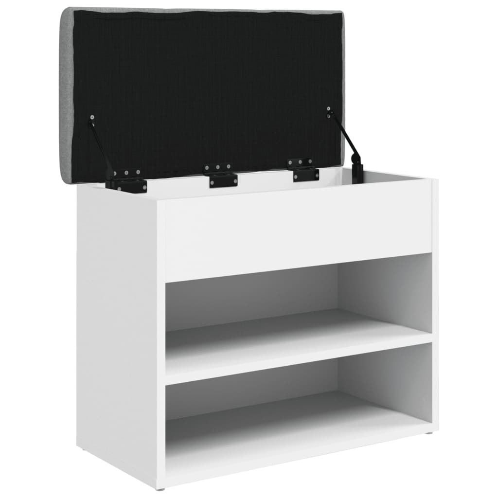 Banc à chaussures Blanc 62x32x50 cm Bois d'ingénierie - XIOS