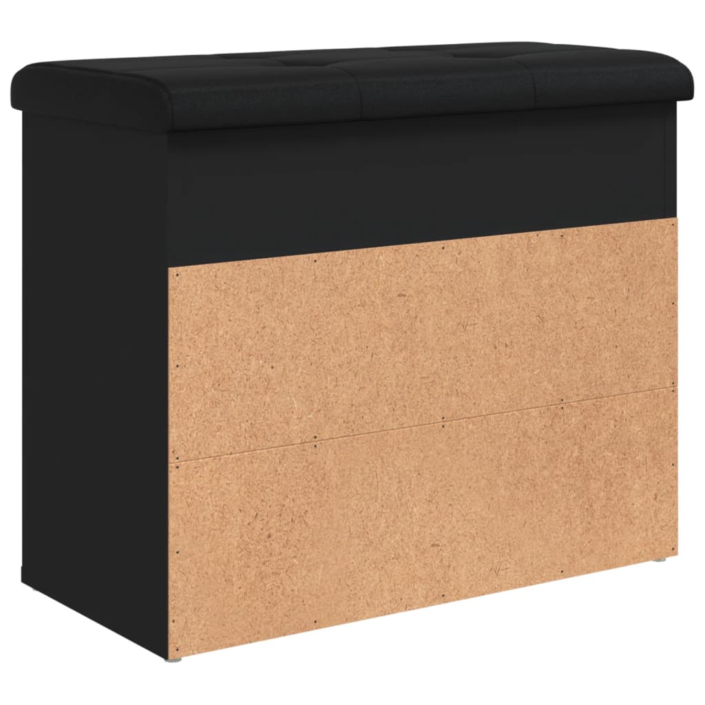 Banc à chaussures noir 62x32x50 cm bois d'ingénierie - XIOS