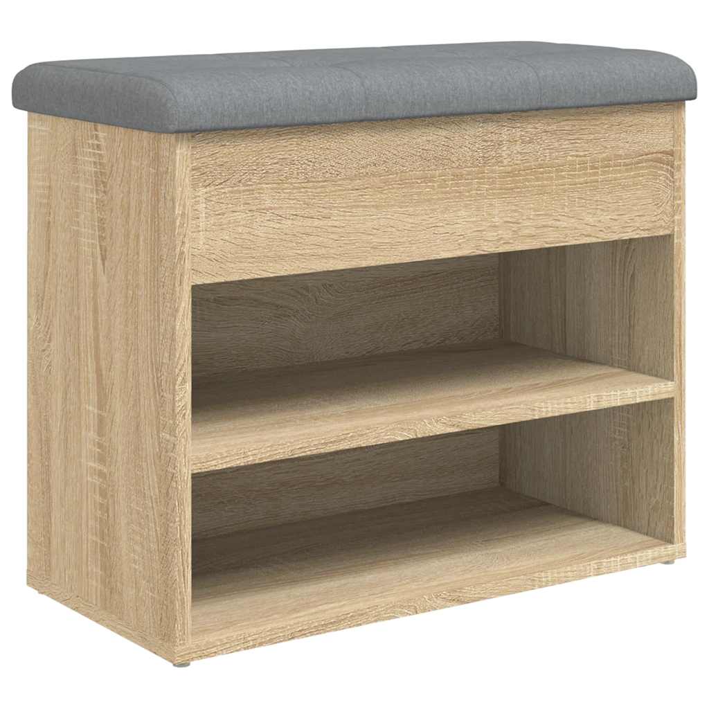 Banc à chaussures chêne sonoma 62x32x50 cm bois d'ingénierie - XIOS