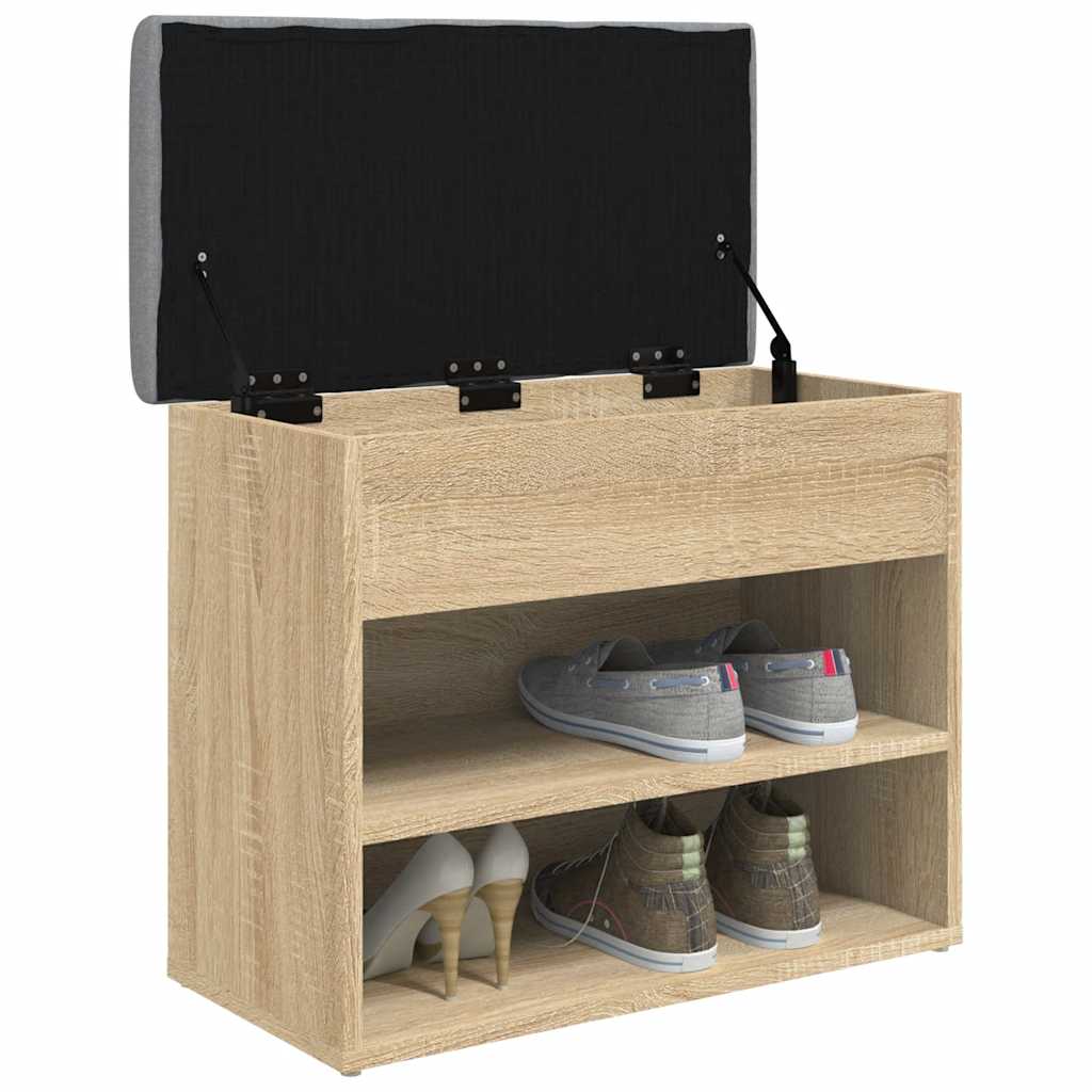 Banc à chaussures chêne sonoma 62x32x50 cm bois d'ingénierie - XIOS