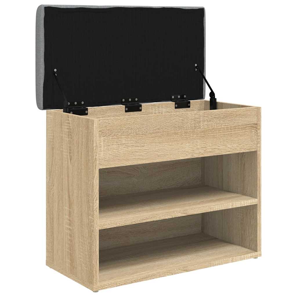 Banc à chaussures chêne sonoma 62x32x50 cm bois d'ingénierie - XIOS