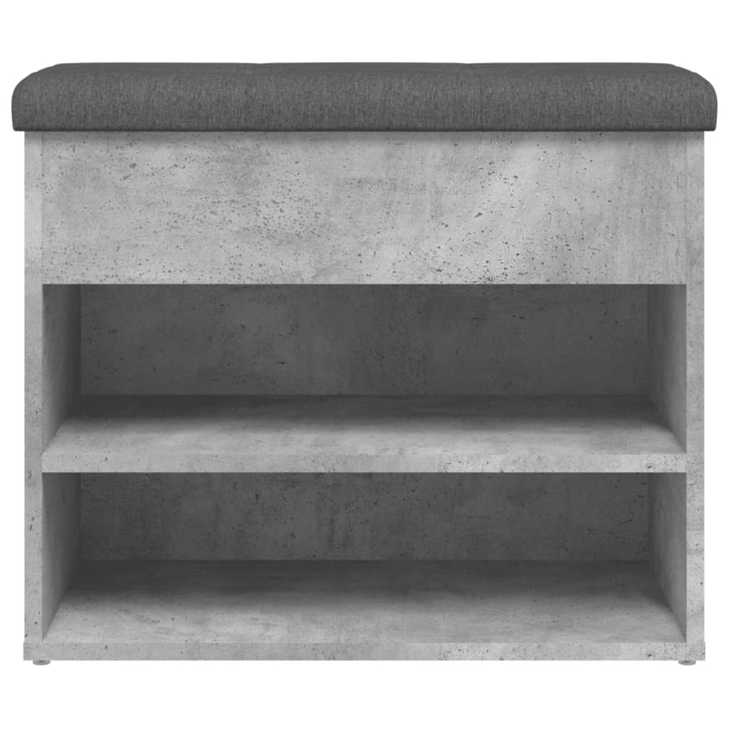 Banc à chaussures gris béton 62x32x50 cm bois d'ingénierie - XIOS