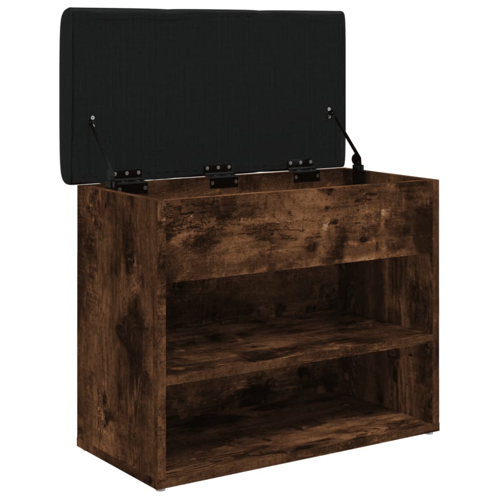 Banc à chaussures chêne fumé 62x32x50 cm bois d'ingénierie - XIOS