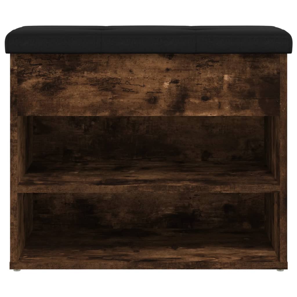 Banc à chaussures chêne fumé 62x32x50 cm bois d'ingénierie - XIOS