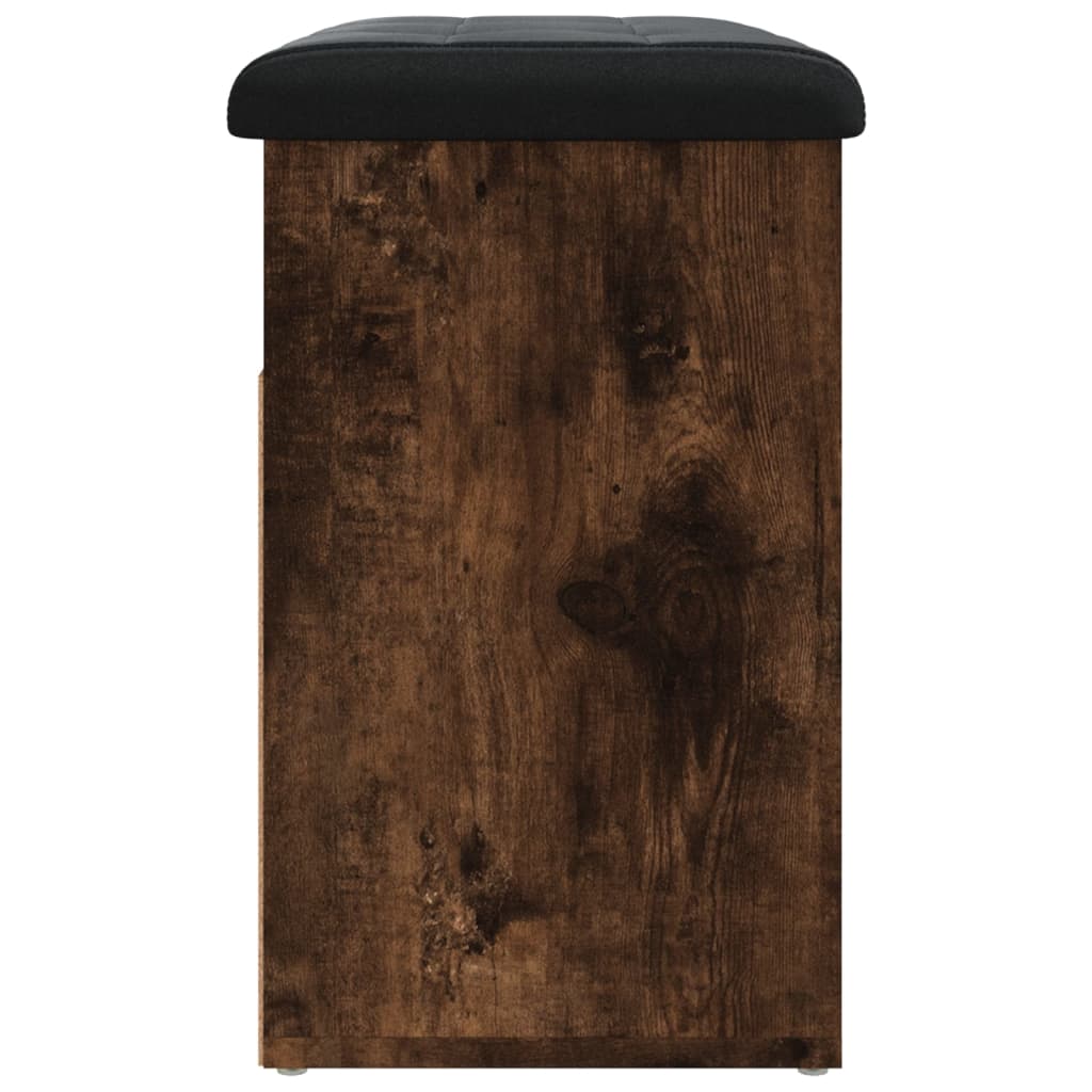 Banc à chaussures chêne fumé 62x32x50 cm bois d'ingénierie - XIOS